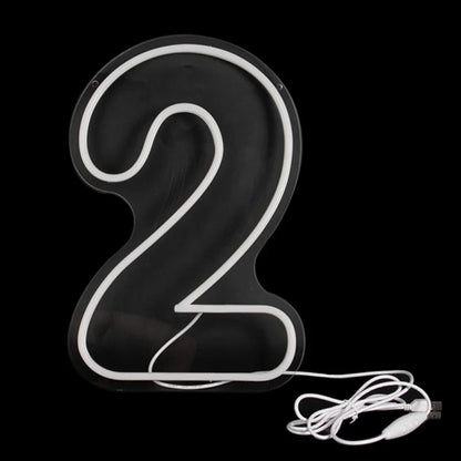 Numbers Neon Sign 0–9 – Acrylic LED Birthday, Wedding & Business Wall Decor with Switch