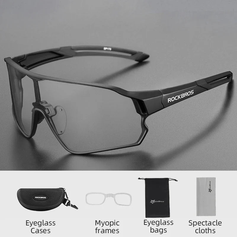 ROCKBROS MTB/Road Bike Glasses – UV400 Polarized Photochromic Cycling Eyewear