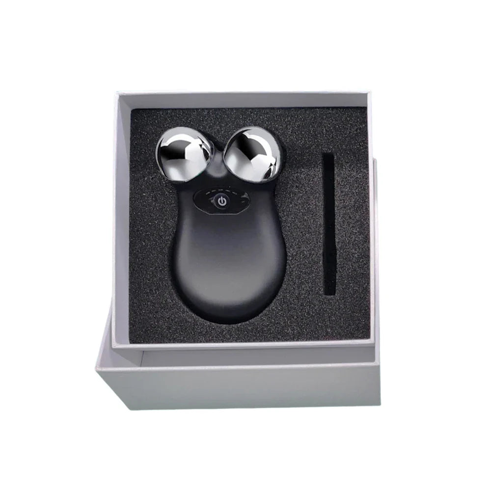 Microcurrent Facial Massager Roller – EMS Face Lift & Anti-Wrinkle Skin Tightening Tool for Firming & Slimming