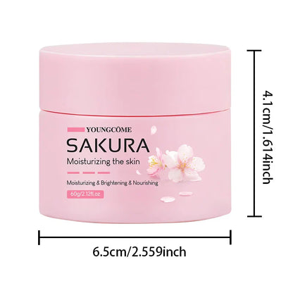 Sakura Essence Cherry Blossom Facial Cream — Moisturizing, Softening & Hydrating Skincare for Dry, Rough Skin