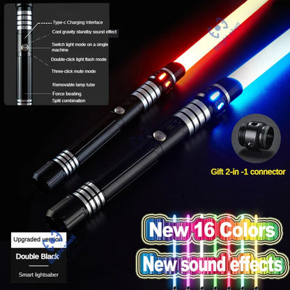 RGB Metal Lightsaber Toy – 15-Color Changing Laser Sword with Sound Effects, Force FX Jedi Blaster Gift for Kids