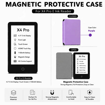 XTEINK X4Pro E-Reader - 3.7-Inch Portable E-Ink Reader with 16GB Storage & High-Resolution Display