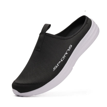 Men's Summer Half-Slip Shoes - Soft Sole Casual Flat Bottom Lightweight Sneakers