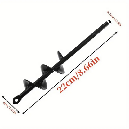 Garden Auger Spiral Drill Bit – 3/8" Hex Drive Soil Digger Tool for Planting Holes and Loose Soil