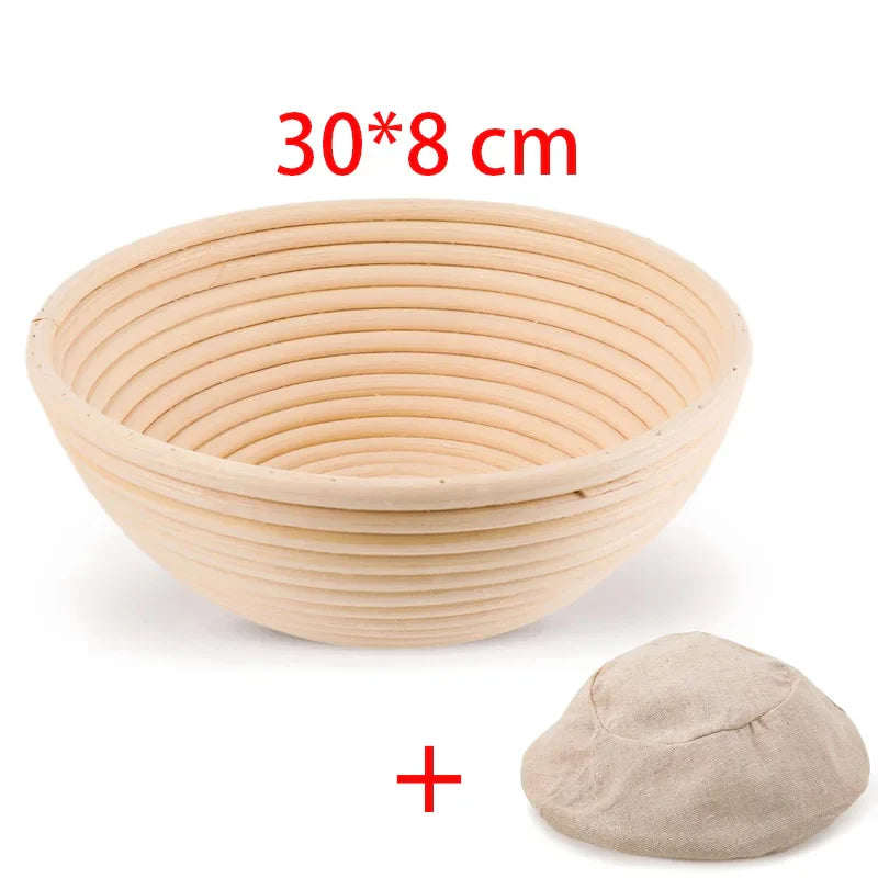 Handmade Natural Rattan Bread Proofing Basket — Wicker Dough Fermentation Banneton for Sourdough Baking