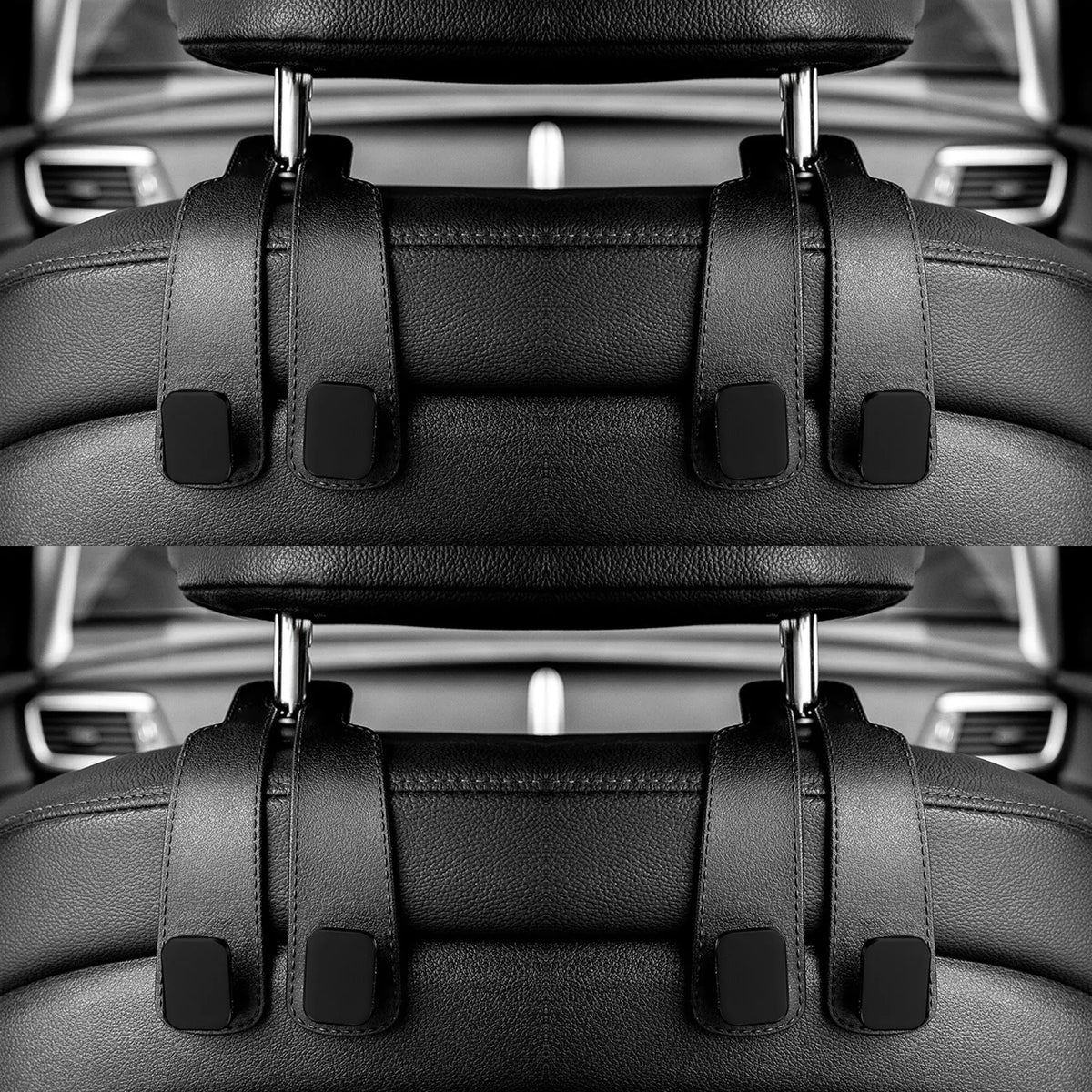 Car Headrest Hooks for Bags – Seat Back Organizer Holder Clips for Auto Storage and Fastening
