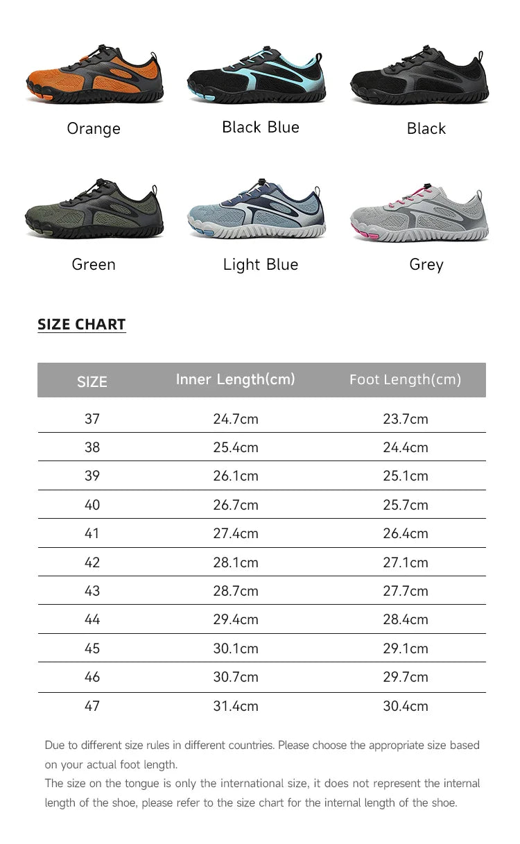 HOBIBEAR Unisex Barefoot Wide Toe Sneakers – Zero Drop Outdoor Running & Beach Walking Shoes with Elastic Band