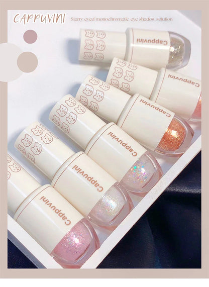 Cappuvini Star Dots Liquid Eye Shadow, Pearlescent High Gloss, Fine Flashing for Easy Application, Dazzling Liquid Eye Shadow