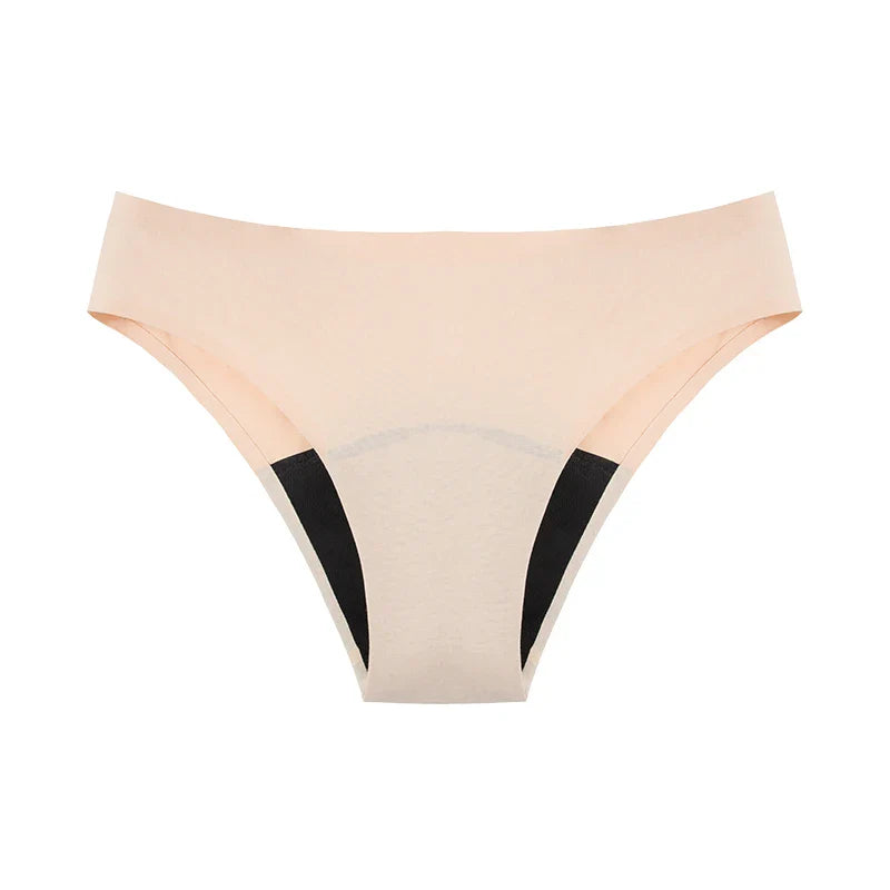 Seamless Cotton Menstrual Panties – 4-Layer Leakproof Fast-Absorption Period Underwear for Teens, Mid-Rise Incontinence Macaron Undies