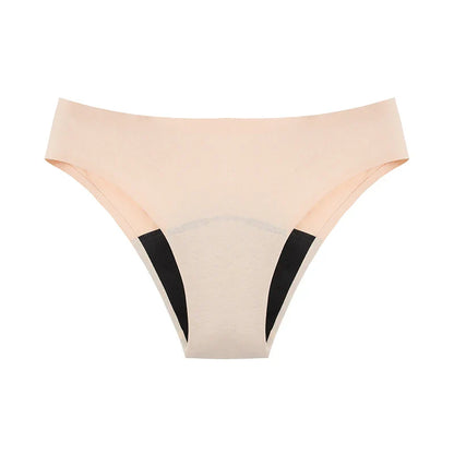 Seamless Cotton Menstrual Panties – 4-Layer Leakproof Fast-Absorption Period Underwear for Teens, Mid-Rise Incontinence Macaron Undies