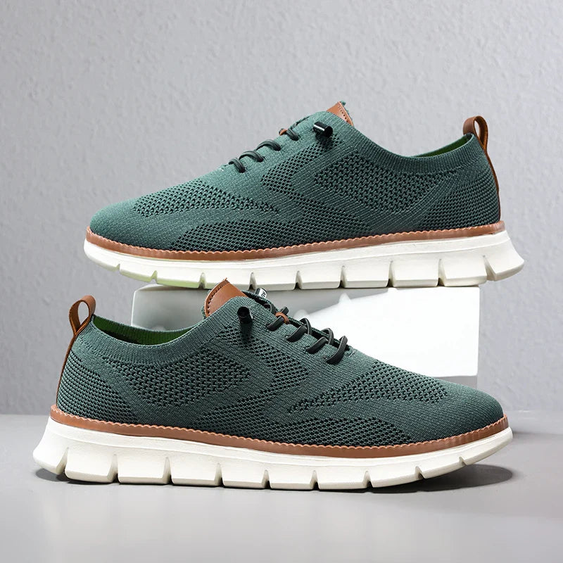 Men's Casual Sports Shoes - Anti-Slip, Wear-Resistant, Breathable Cushioning with Color Blocking Design