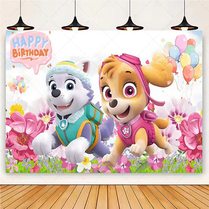 PAW Patrol Skye Pink Birthday Party Decorations Set – Foil Balloon Backdrop, Disposable Tableware & Baby Shower Supplies for Girls Kids Gifts