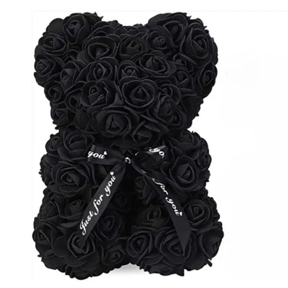 Forever Rose Teddy Bear – Artificial Flower Gift for Mom & Special Occasions