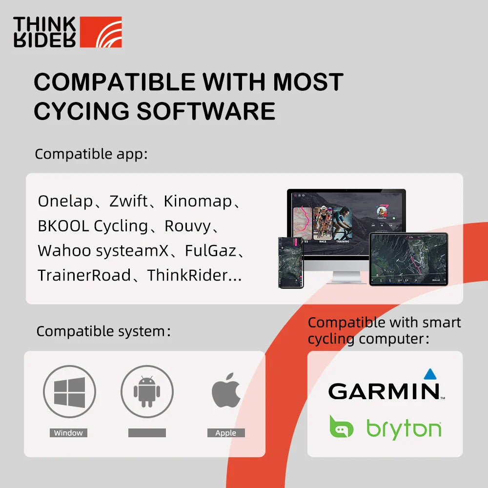 ThinkRider X2Max Smart Bike Trainer — MTB & Road Bicycle Home Trainer with Built-In Power Meter
