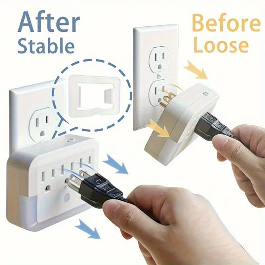 12PCS Socket Stabilizers – Flame-Retardant PC Plugs Fixer to Prevent Power Drops & Loose Connections