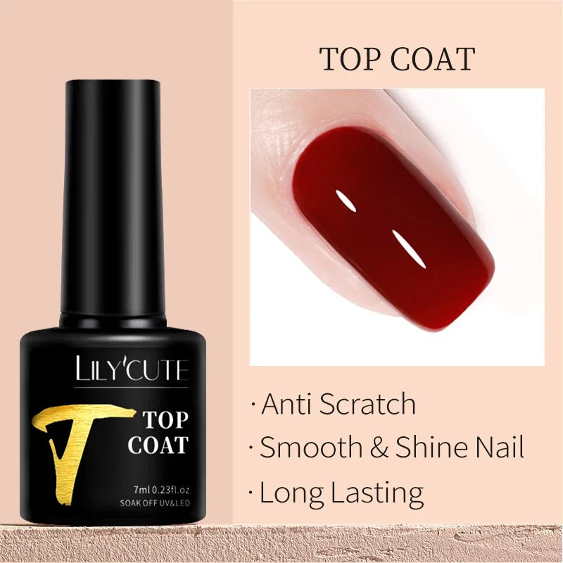 LILYCUTE Solid Color Gel Nail Polish 7ml - Semi-Permanent Soak Off UV LED Gel Varnish for Nail Manicure Art