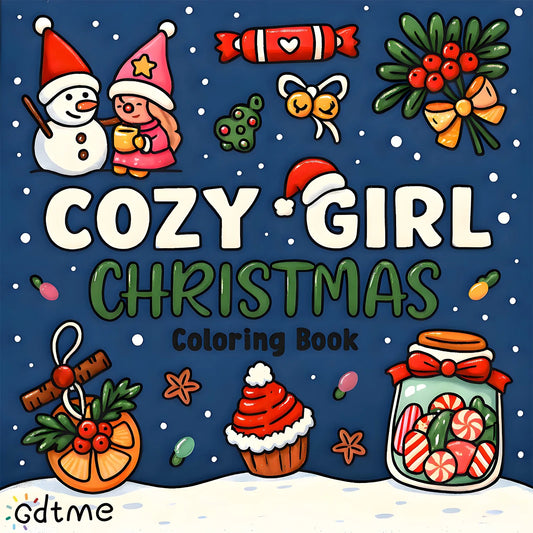 COZY GIRL Christmas Coloring Book – Montessori Educational Drawing & Graffiti Toy for Kids, Perfect Holiday Gift