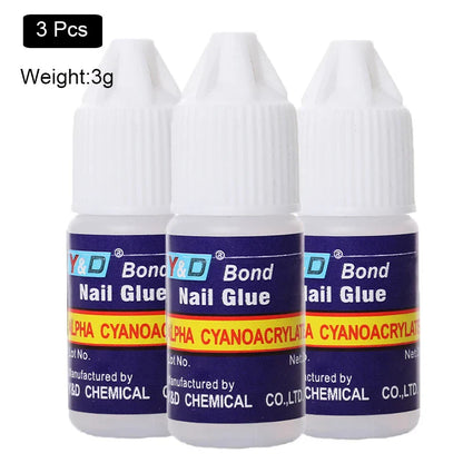10g Fast Drying Nail Glue - Adhesive for False Nails, Glitter, Acrylic, Rhinestone Decoration, and Nail Extensions