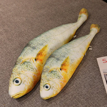 Big Yellow Croaker Plush Toy – Long Cushion Pillow for Boys’ Bedroom Decor & Gift