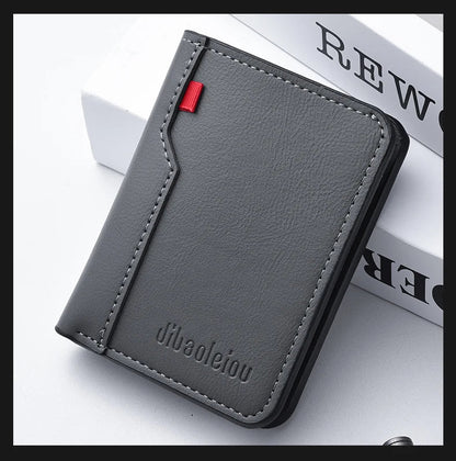 Ultra-Thin Mini PU Leather Credit Card Wallet – High-Quality Vertical Men’s Wallet Holder