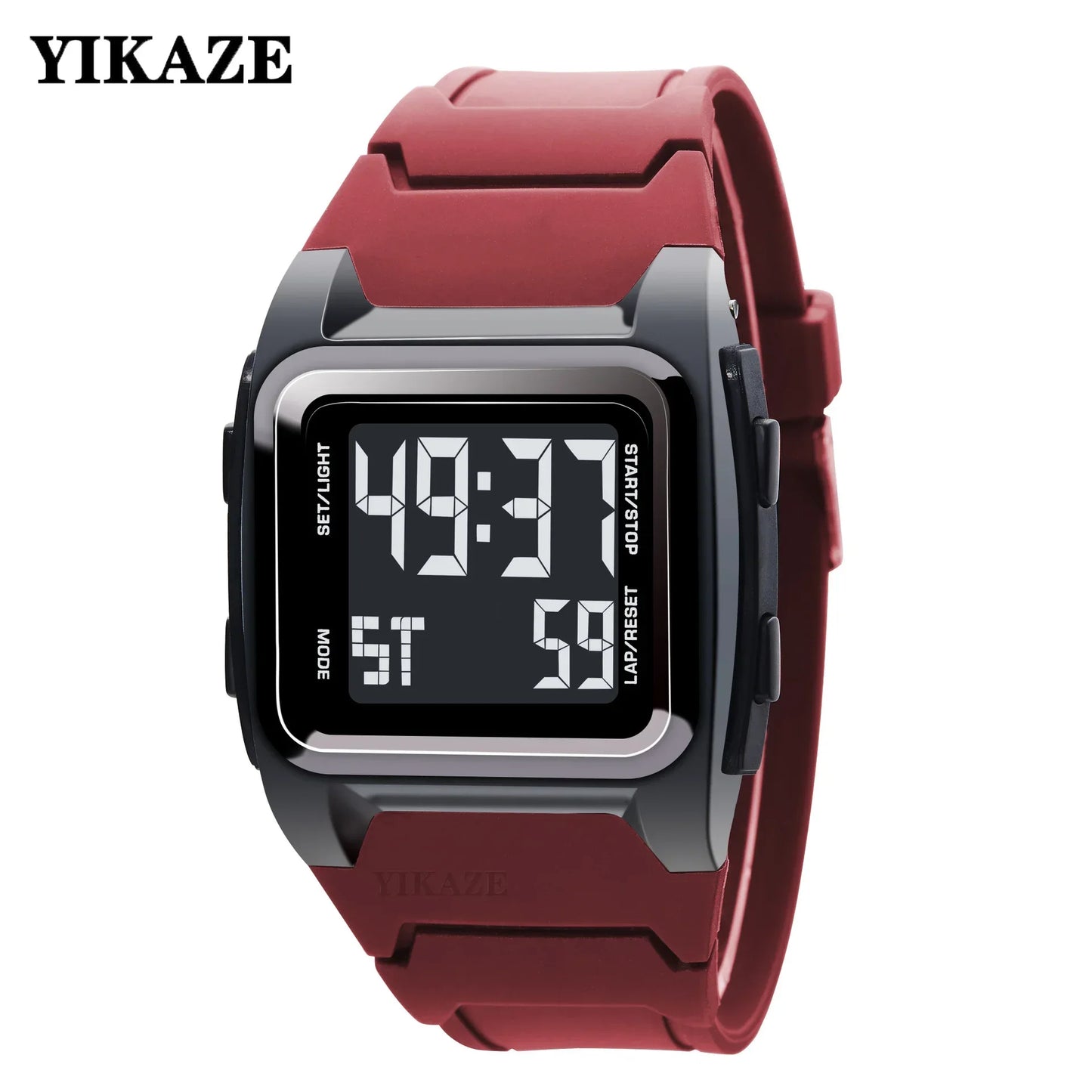 YIKAZE Men's Digital Sport Watch – 50M Waterproof Retro Multifunction Military LED Alarm Wristwatch Gift