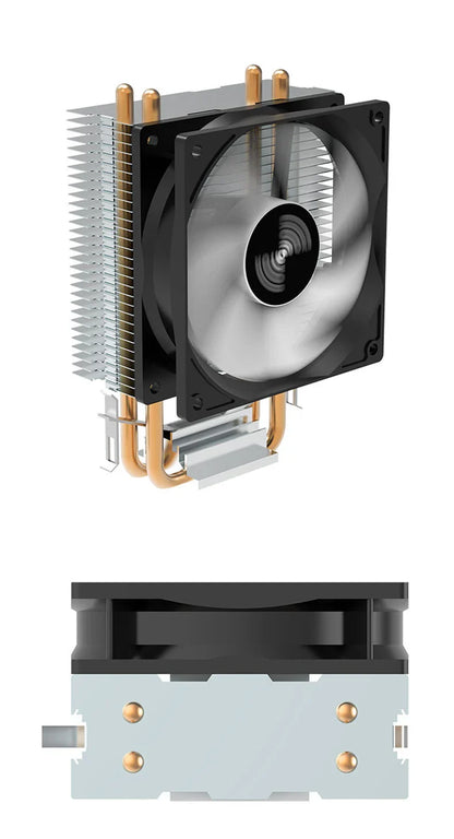 TEUCER CPU Cooler — 2-4 Heat Pipe Radiator with 3-Pin PWM Silent RGB Fan for Intel LGA 1700/1150/1155/1156/1366 & AMD AM2/AM3/AM4