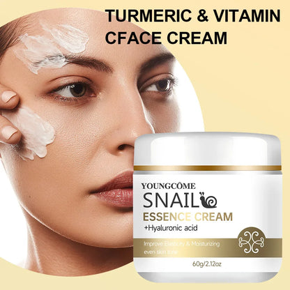 Snail Essence Cream with Hyaluronic Acid – Moisturizing, Elasticity-Boosting Skin Care for Smooth Texture