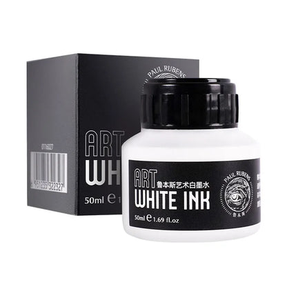 Paul Rubens Cartoonist White Ink 50ml – Highly Opaque Ink for Dip Pen, Brush, Art Lettering, Highlights & Corrections