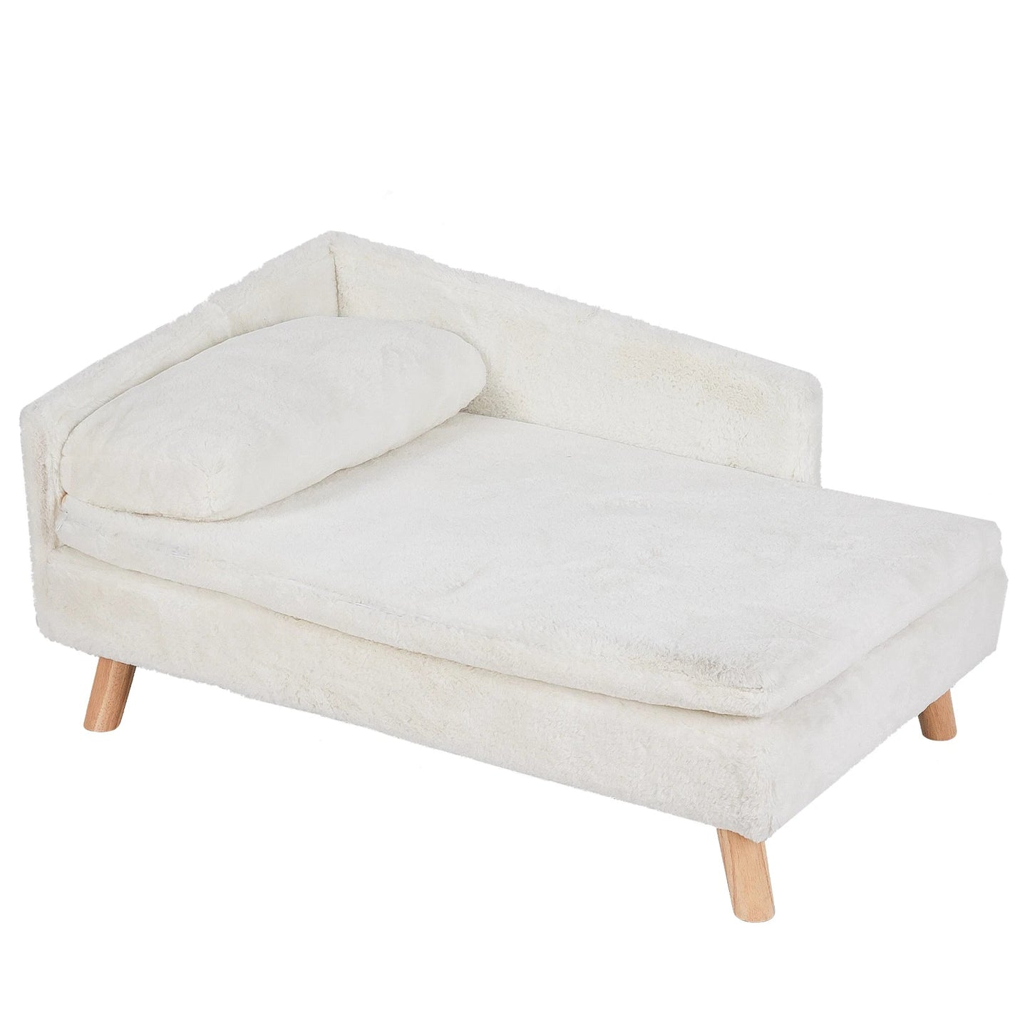 Elevated Pet Bed — Nordic Style Stool Bed with Cozy Waterproof Pad & Wooden Legs for Small Dogs & Kittens