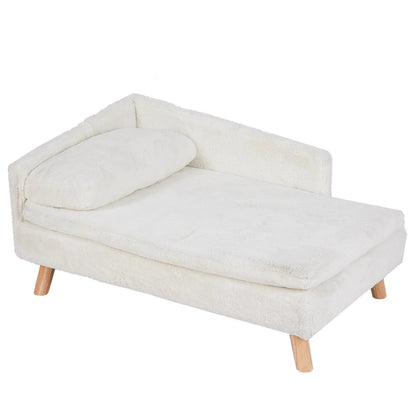 Elevated Pet Bed — Nordic Style Stool Bed with Cozy Waterproof Pad & Wooden Legs for Small Dogs & Kittens