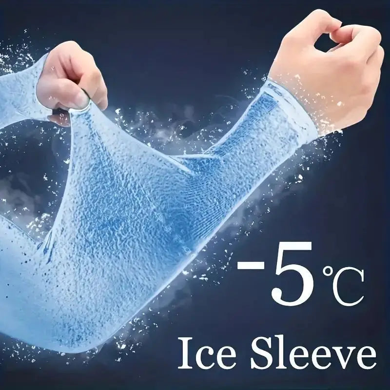 1 Pair Cooling Arm Covers – Summer Sun Protection Ice Silk Sleeves for Men and Women, Ideal for Cycling, Outdoor Sports, Golf, and Running