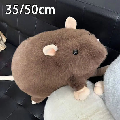 Cute Mouse Plush Doll 35/50cm - Cartoon Flower Branch Rat Stuffed Animal Birthday Gift