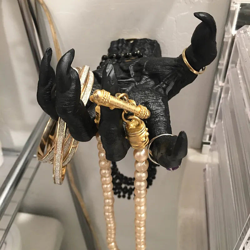 Gothic Witch's Hand Statues - Creative Resin Ornament and Wall Art Sculptures for Aesthetic Home Decor and Key Storage