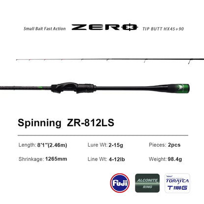 PURELURE ZERO UL Fishing Rod - Lightweight Carbon Spinning & BFS Rod for Trout and Bass