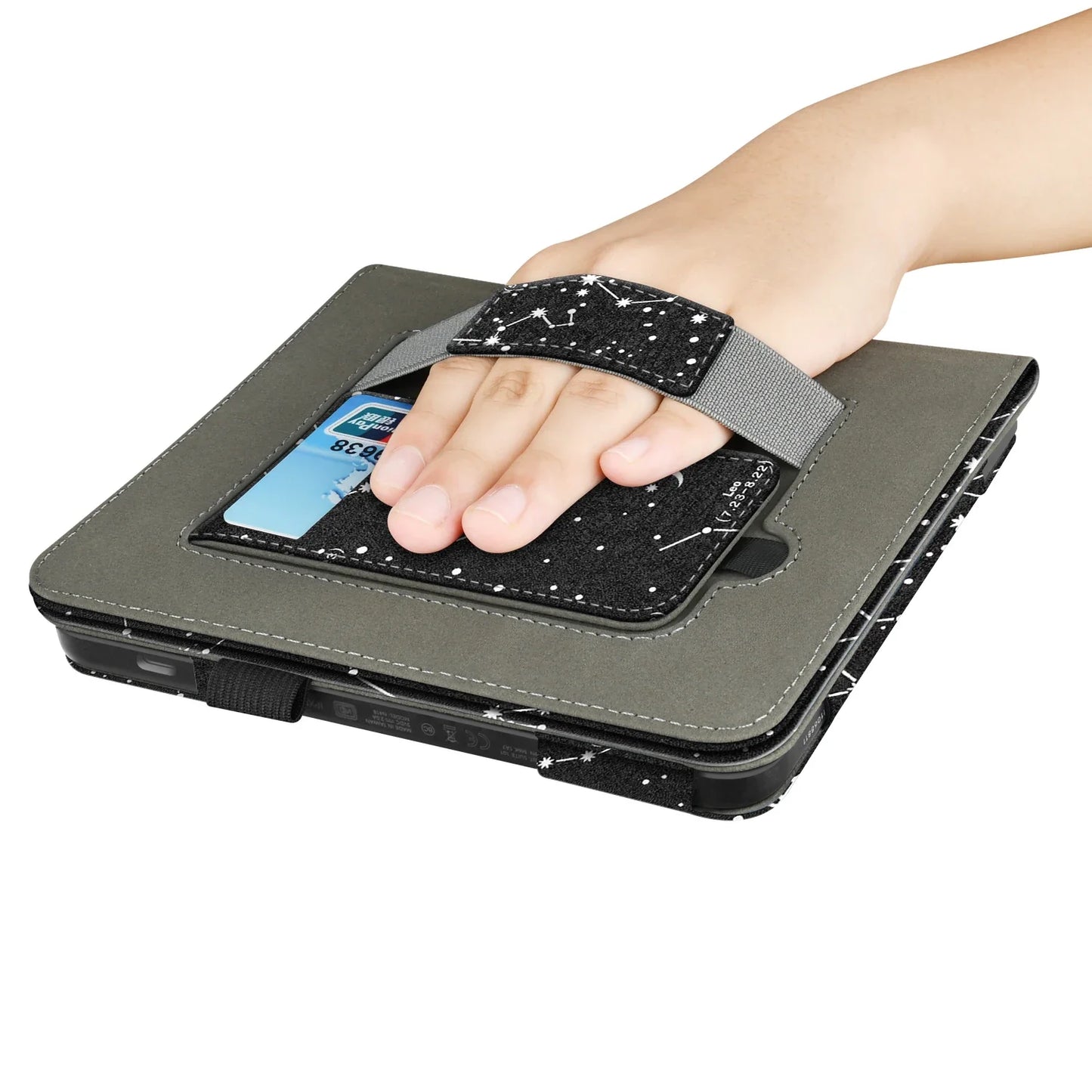 KOBO Libra 7" Leather Case – Hand Strap, Stand & Card Slot Cover for Libra Colour, Libra 2, Libra H2O (N428/N418/N873)