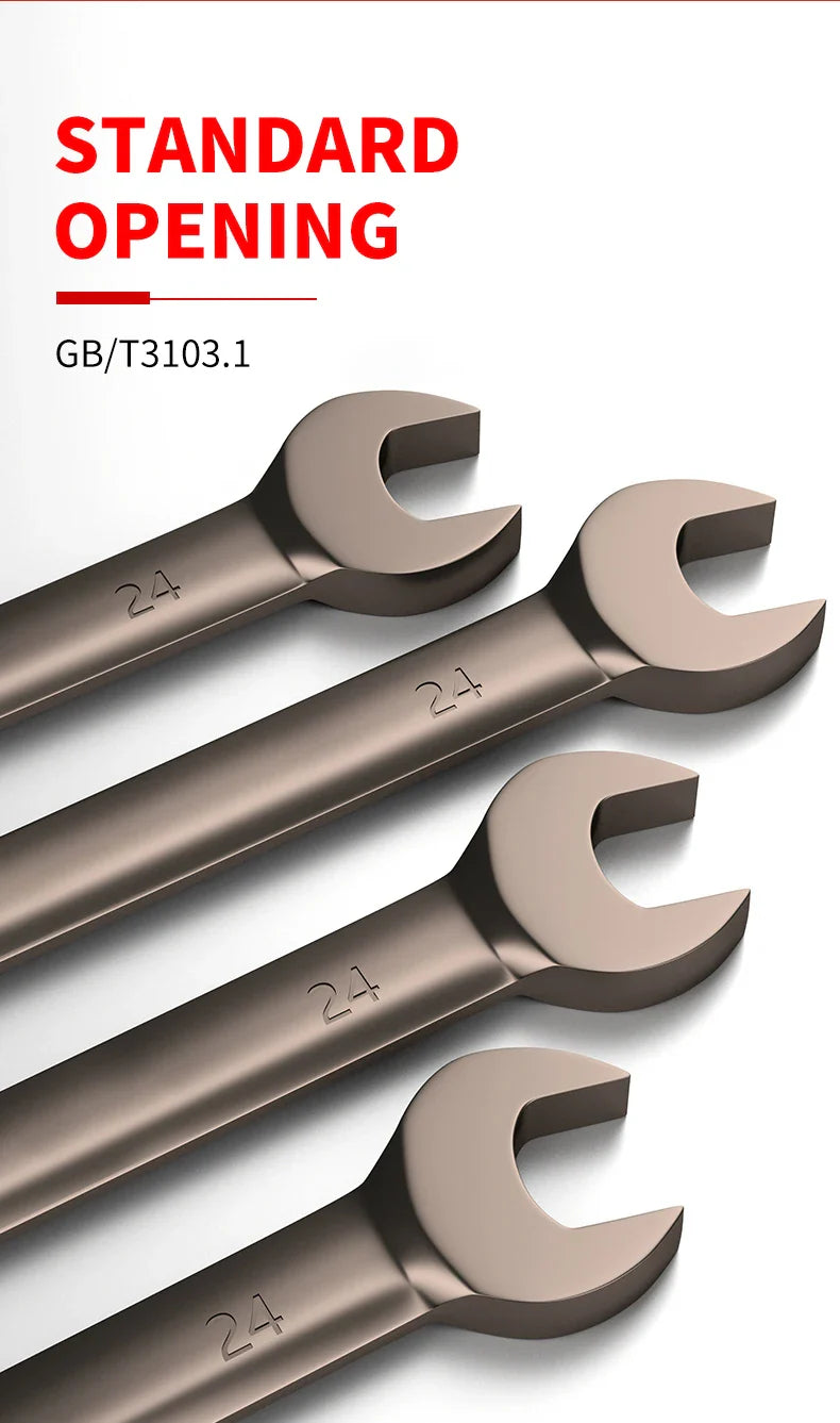 12pcs/6pcs Dual-Use Ratchet Wrench Set — 72-Tooth Quick Ratchet Heads with 180° Rotation Hardware Tools