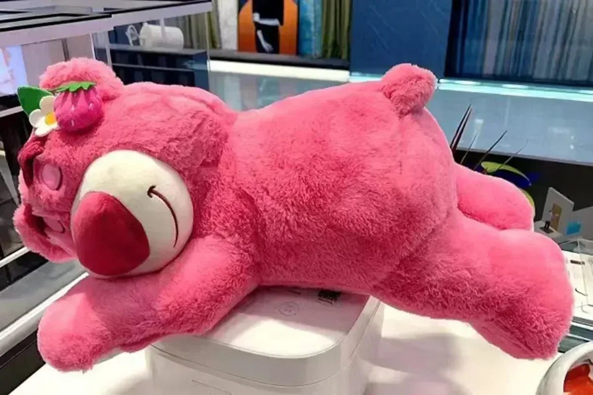 90cm Disney Toy Story Lotso Strawberry Bear Plush Sofa Pillow – Cute Stuffed Toy Gift for Kids & Friends