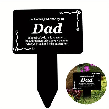 Waterproof Memorial Suncatcher Grave Marker – Black Remembrance Plaque Stake with Dove for Cemetery & Garden