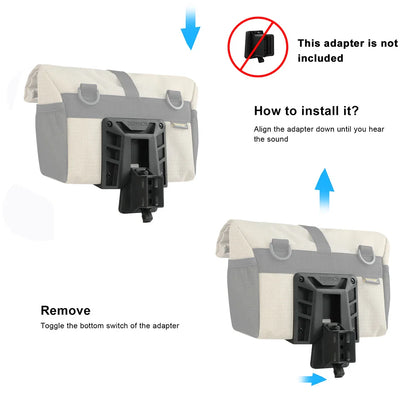 Rhinowalk 4L Bike Handlebar Bag — Quick Release Front Tube Basket with MOLLE for Brompton Folding Bikes