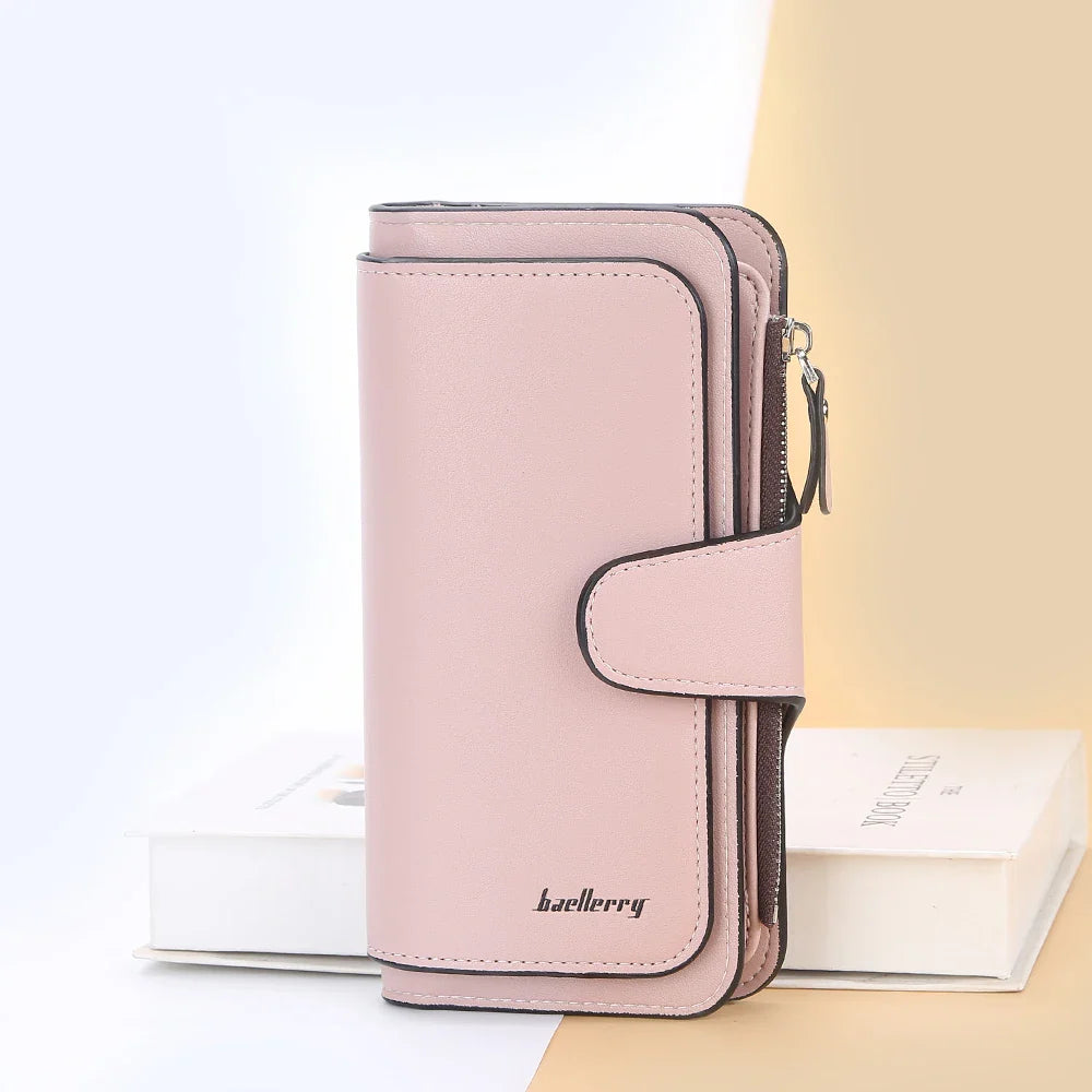 2024 Women’s Long Wallet – Custom Name Engraving, 15 Card Holders & Zippered Classic Purse