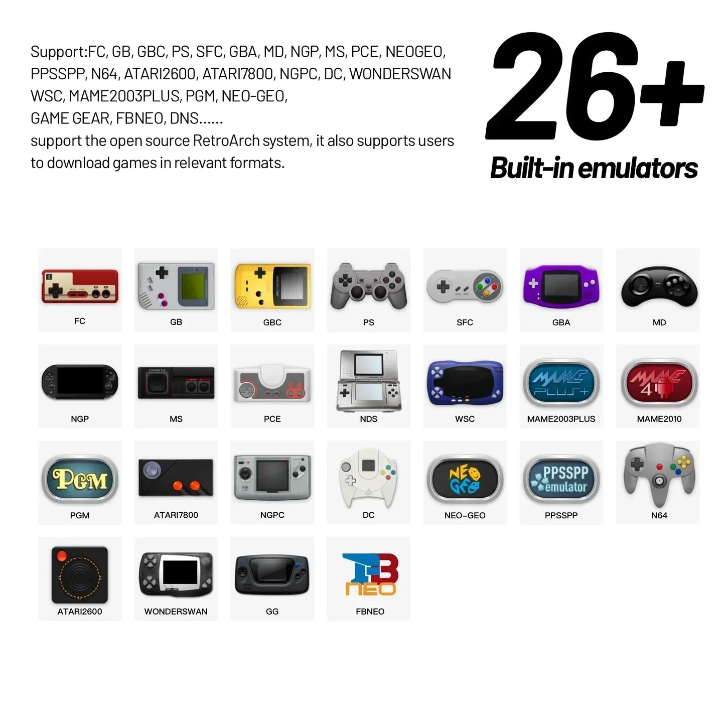 Trimui Smart Pro Handheld Game Console – 4.96'' IPS Screen, Linux System, Joystick, RGB Lighting, Retro Video Game Player