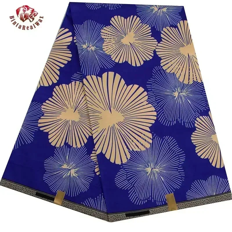 BintaRealWax Geometric Ankara Fabric - Polyester Sewing Cloth by the Yard FP6258