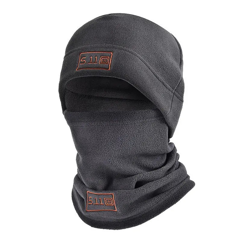 Tactical Fleece Hat & Scarf Set — Thermal Winter Balaclava Face Mask Neck Protector for Sports & Cycling