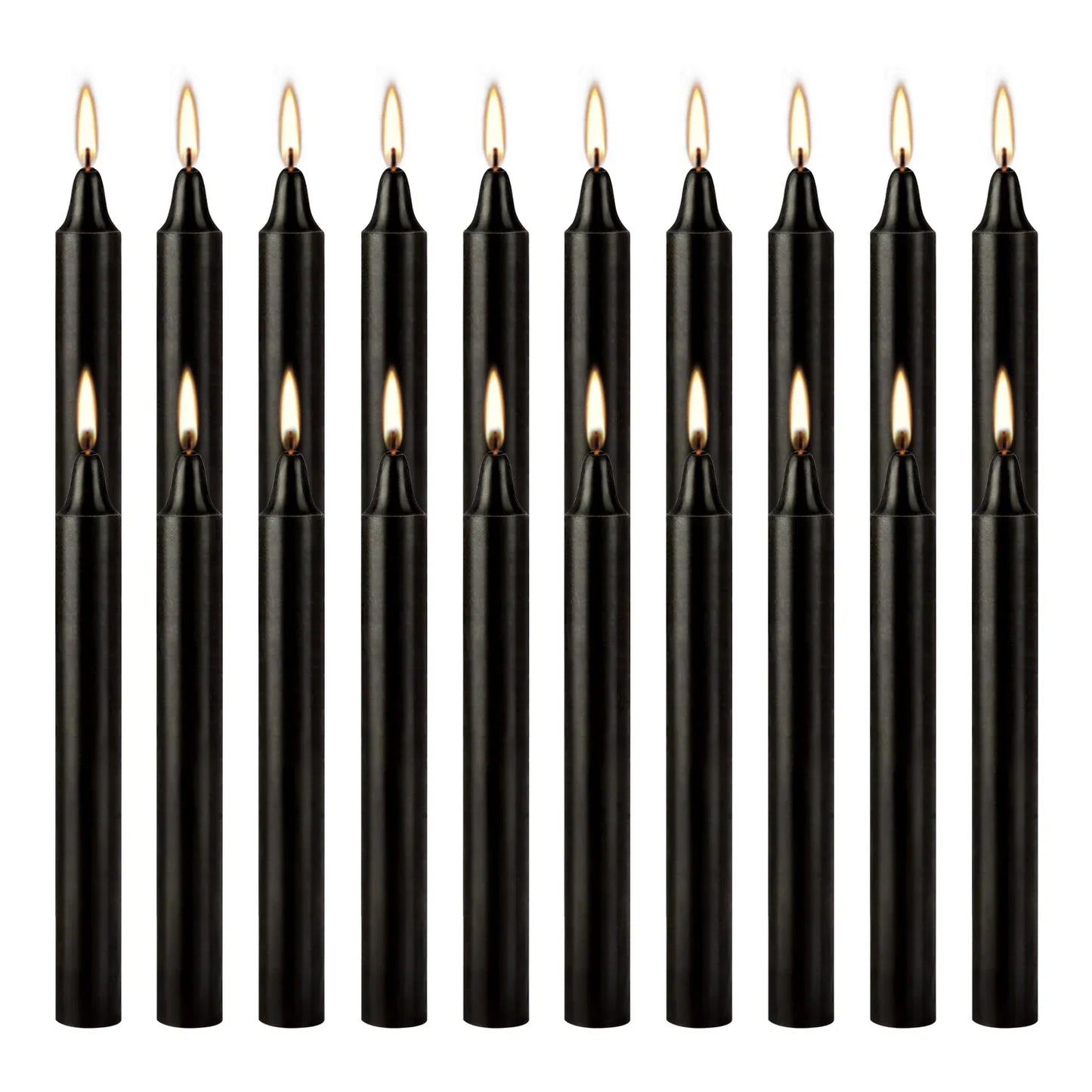 20-Pack Black 4-inch Drip-Free Wax Candles – Fragrance-Free Home, Church, Wedding & Party Decoration