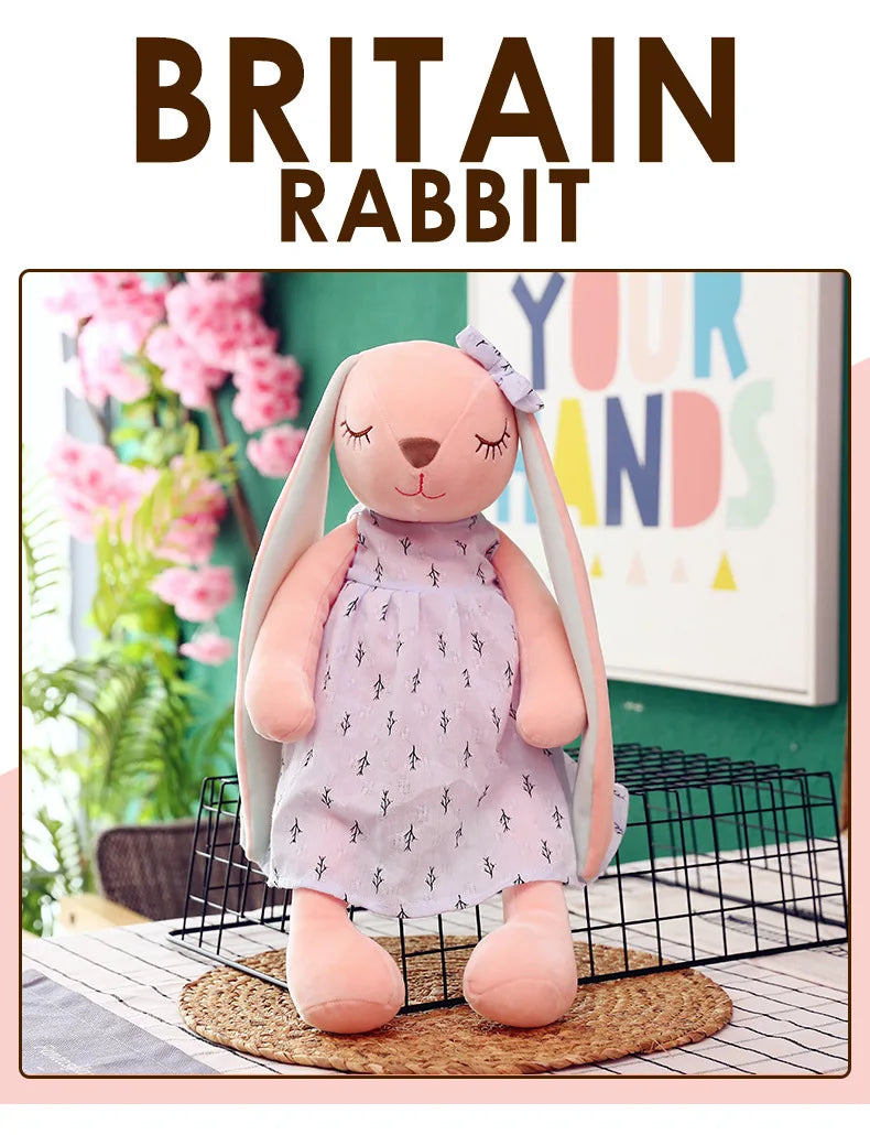 Cute Rabbit Plush Toy – Soft Pink Heart Stuffed Animal with Long Ears, Throw Pillow & Kids Room Decor Gift