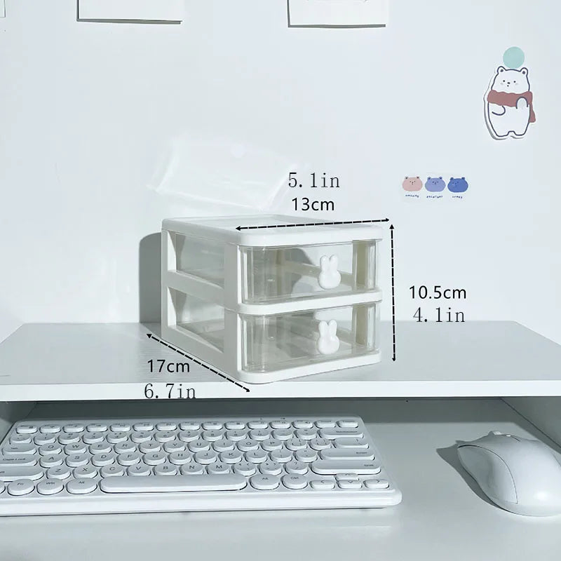 Multifunctional Desktop Storage Drawer Box – Pen Holder, Hair Accessories Rack and Multi-Layer Jewelry Organizer