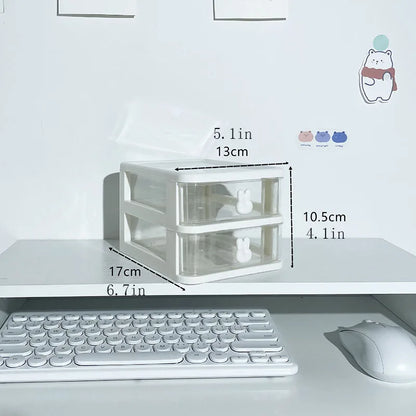 Multifunctional Desktop Storage Drawer Box – Pen Holder, Hair Accessories Rack and Multi-Layer Jewelry Organizer