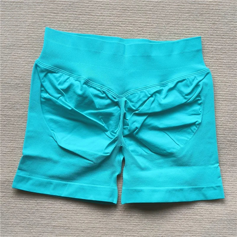 Women’s Gym Impact Running Shorts — Seamless Scrunch Butt Biker & Yoga Athletic Leggings