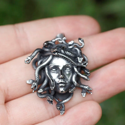 316L Stainless Steel Men’s Medusa Pendant Necklace — Vintage Snake Design Jewelry Accessory, Party Gift with Free Shipping
