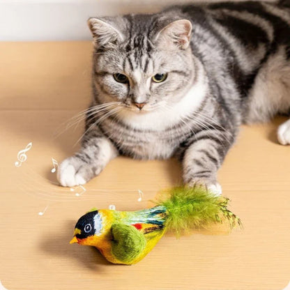 Interactive Bird Cat Toy - Sounding Catnip Teaser Toy for Indoor Cats, Wall Hanging Chasing & Play Activity